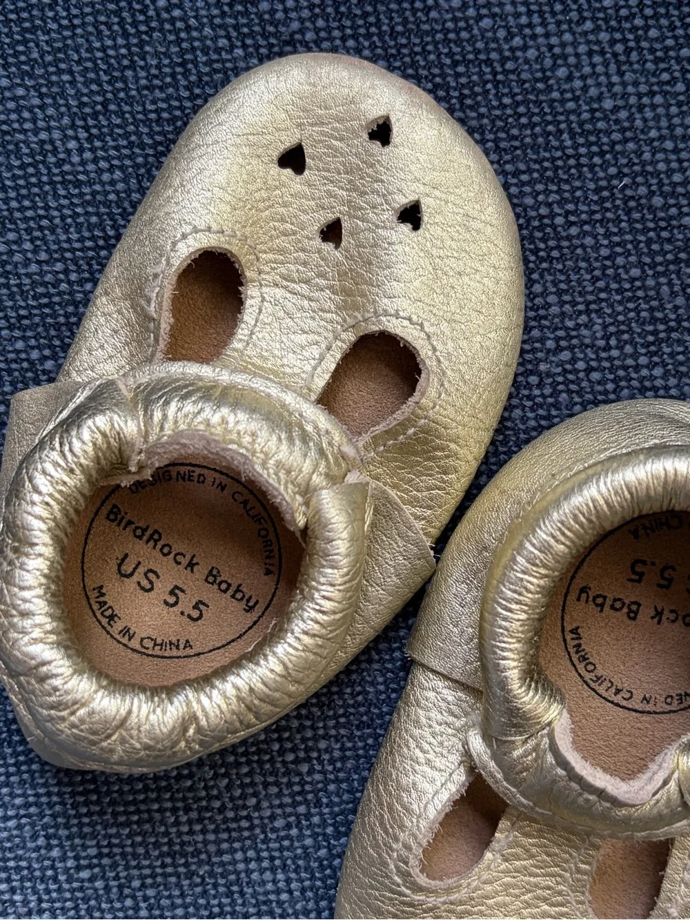 Baby Mary Jane Soft Leather Shoes in Gold